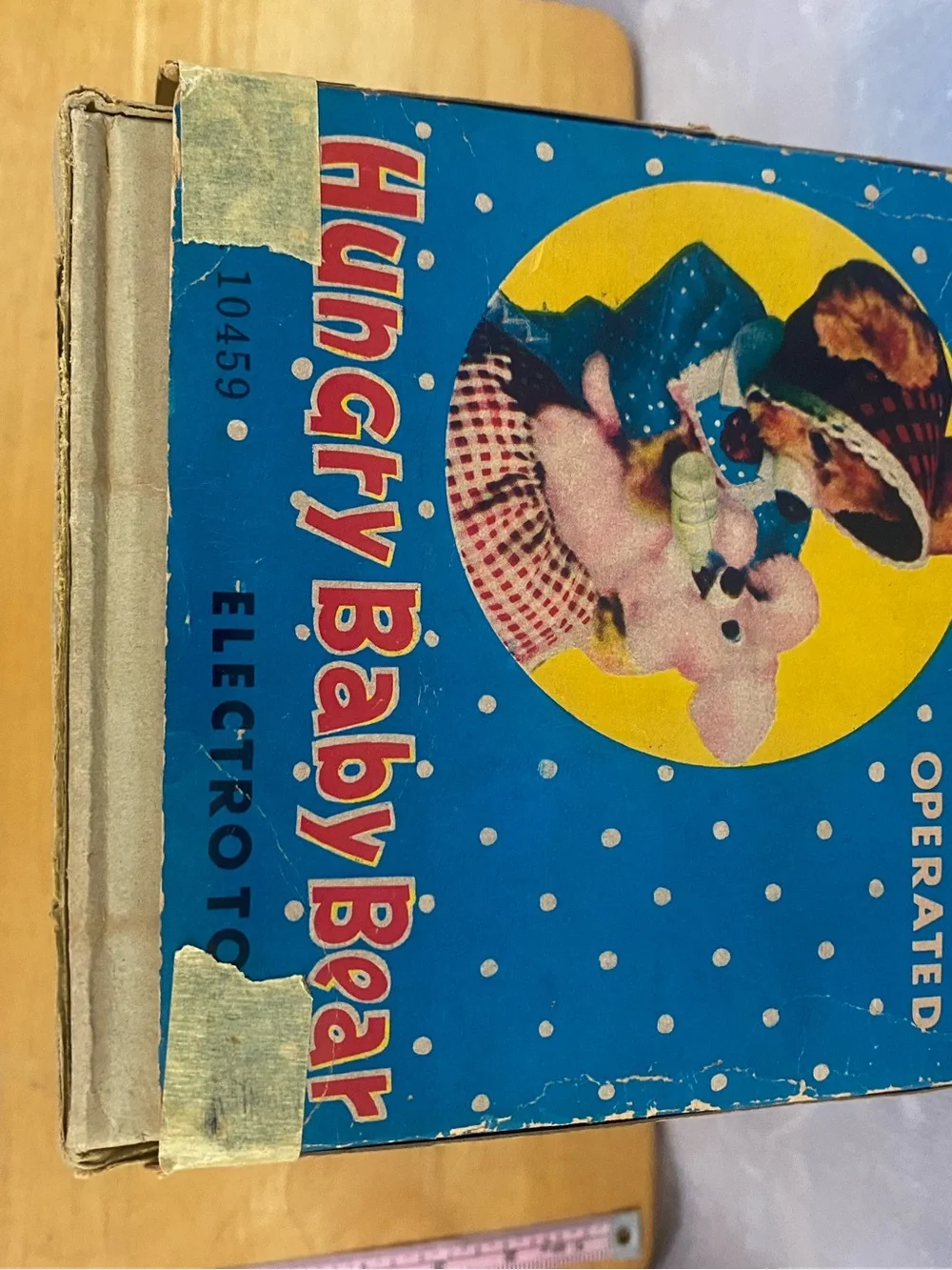 Vintage 1950s/60s Yonezawa Hungry Baby Bear Toy with Box